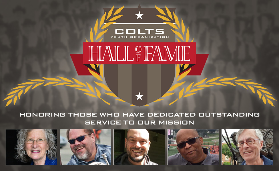 Colts HOF Logo and headshots of inductees