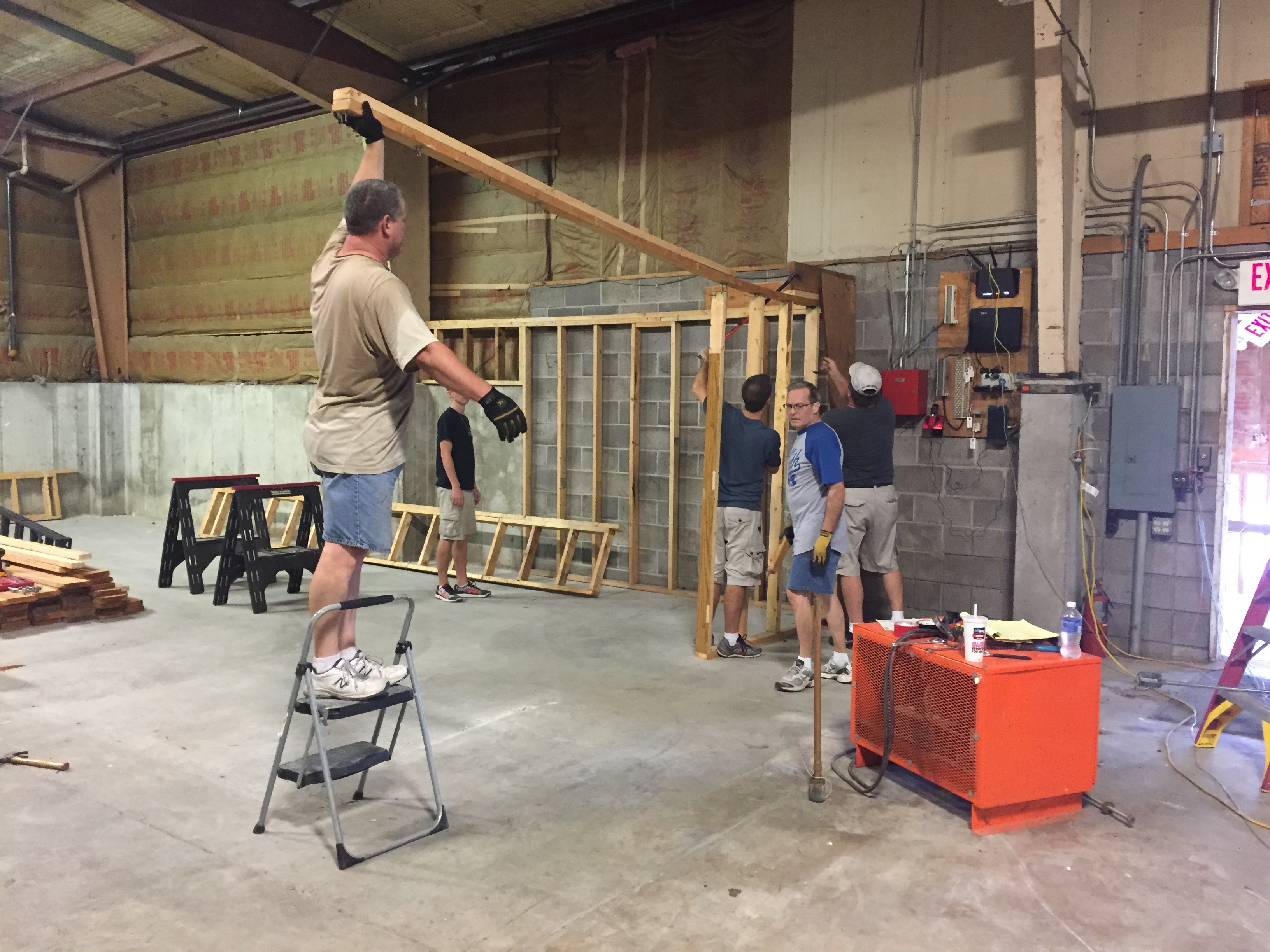 Work continues on removing the loft from the warehouse.