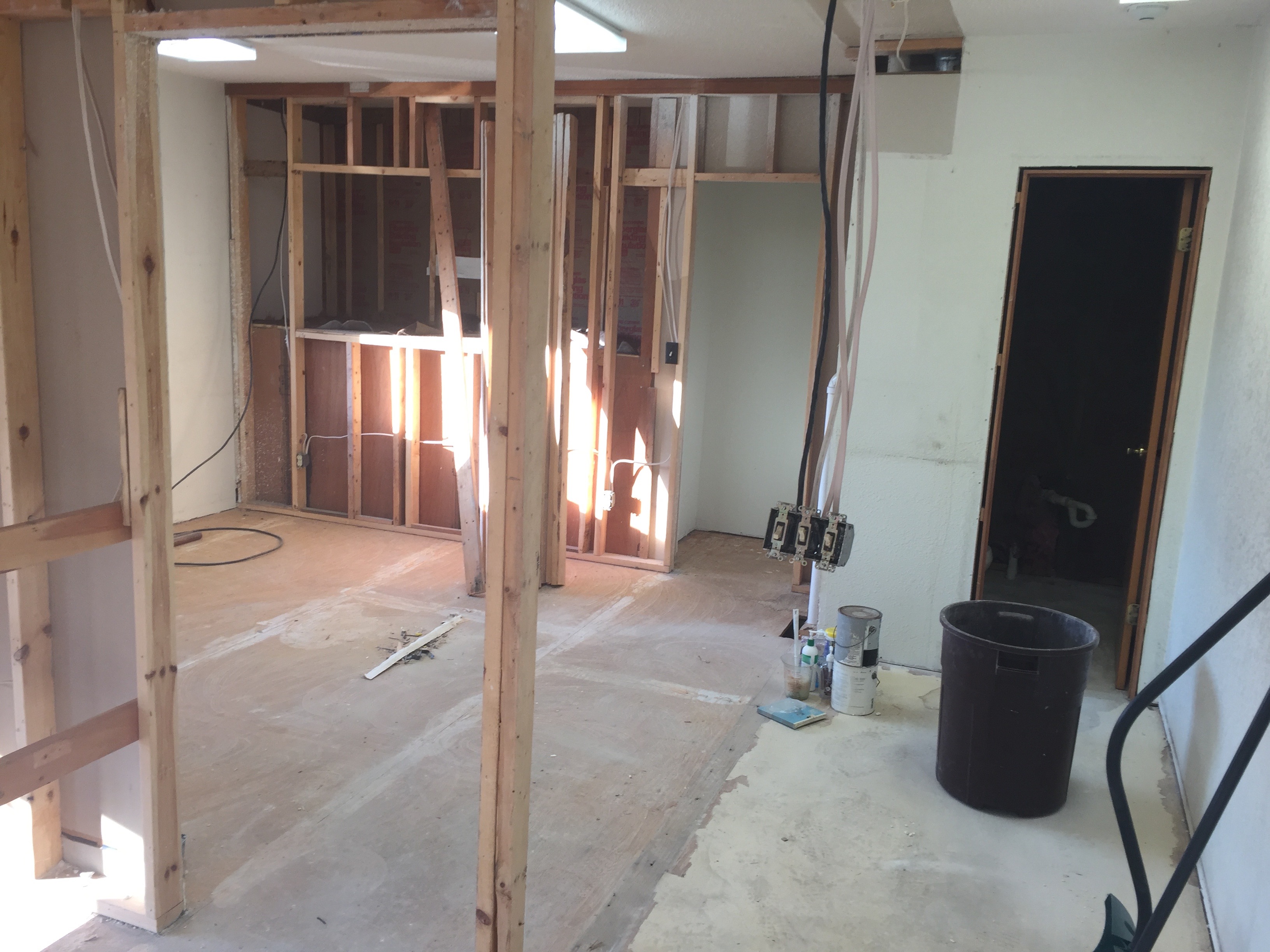 Demo continues on the upstairs offices. The bathroom upstairs will be redone to be ADA accessible.